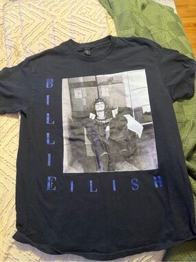 Black Graphic Tee with Photo Print